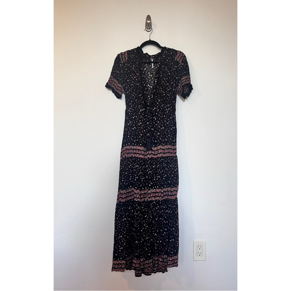 FREE PEOPLE Short-Sleeve Floral Peasant Dress